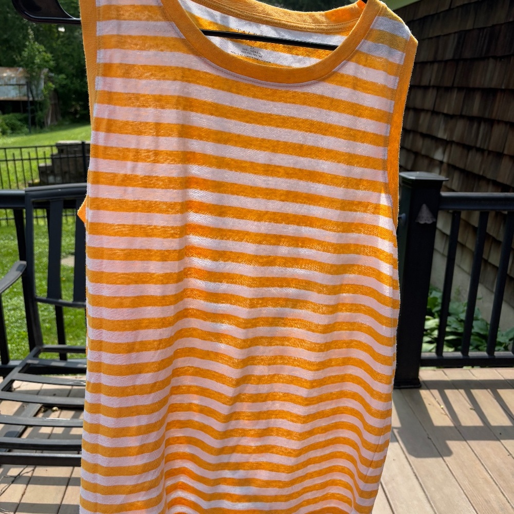 Talbots Plus - Yellow/gold Striped Tank Top 2X